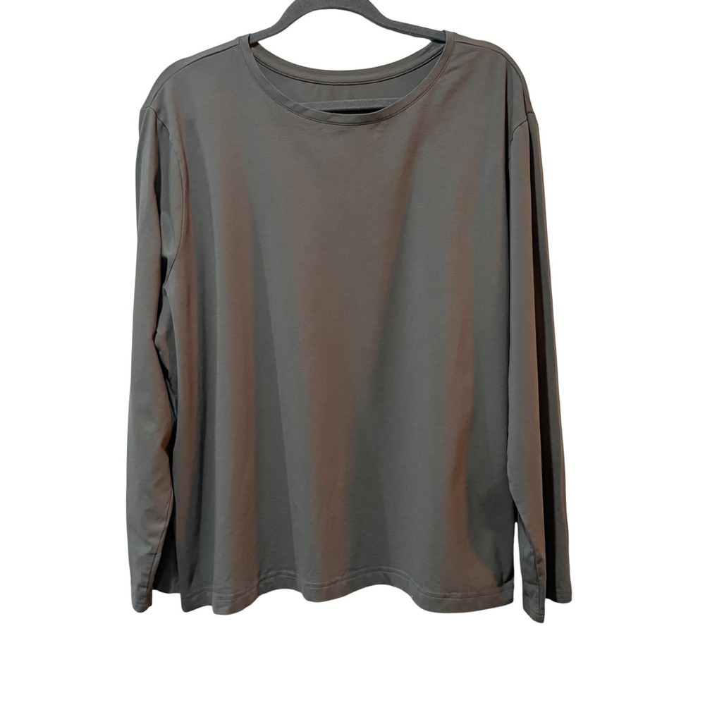 Pact Long Sleeve Tee Mens XXL Grey Organic Cotton Crewneck Shirt Loungewear